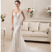 Retro Elegant Sleeveless Lace Fishtail Wedding Dress